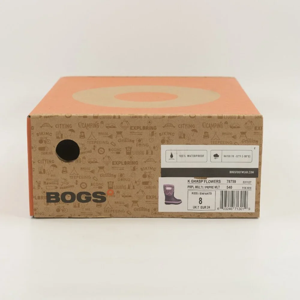 Bogs Grasp Flowers 'Purple Multi' Boots 78759-540 Multi-Size